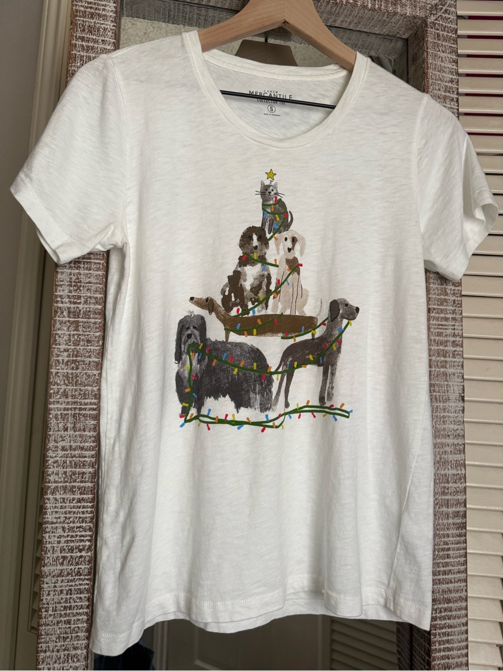 J. Crew Mercantile Collector Tee with Pet Holiday Graphic